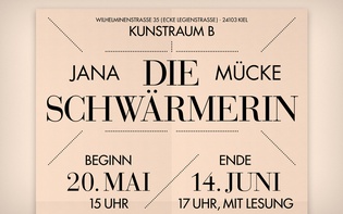 Posters and a brochure for artist Jana Mücke’s exhibition “Die Schwärmerin.”