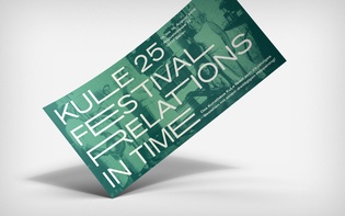 Invitation card for “Relations in Time,” a three-day festival at Kunsthaus KuLe, Berlin