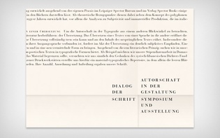 Programme leaflet for the two-day typography symposium at Muthesius Kunsthochschule, 2011