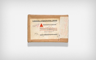 Cardboard box containing the examined photographs